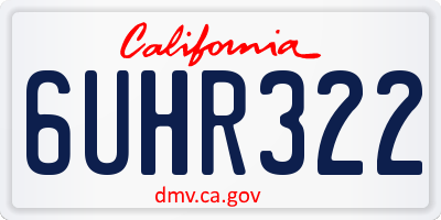 CA license plate 6UHR322
