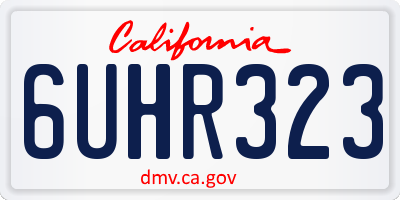 CA license plate 6UHR323