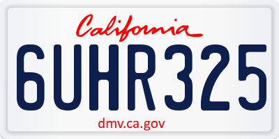 CA license plate 6UHR325