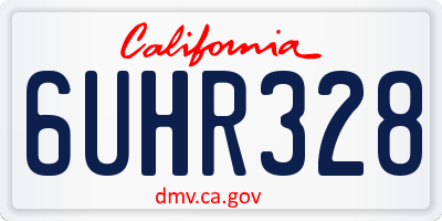 CA license plate 6UHR328