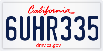 CA license plate 6UHR335