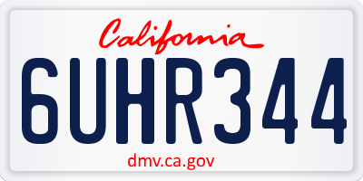 CA license plate 6UHR344