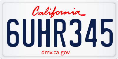 CA license plate 6UHR345
