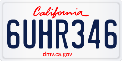 CA license plate 6UHR346