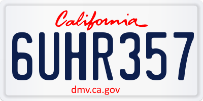CA license plate 6UHR357