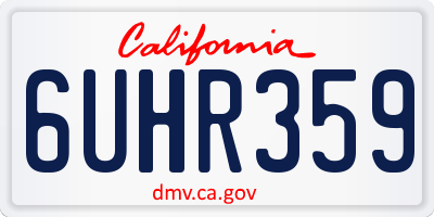 CA license plate 6UHR359