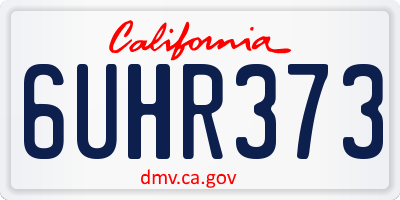 CA license plate 6UHR373