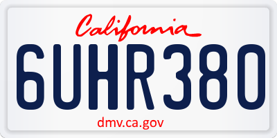 CA license plate 6UHR380