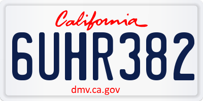 CA license plate 6UHR382