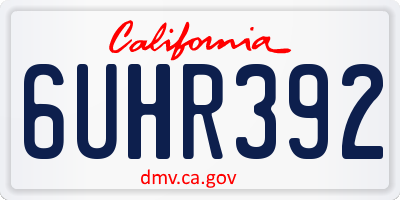 CA license plate 6UHR392