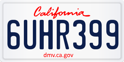 CA license plate 6UHR399