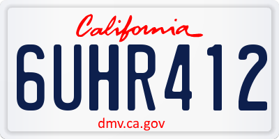 CA license plate 6UHR412