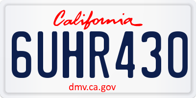 CA license plate 6UHR430