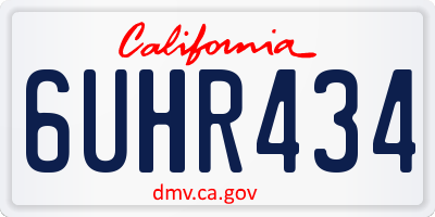 CA license plate 6UHR434