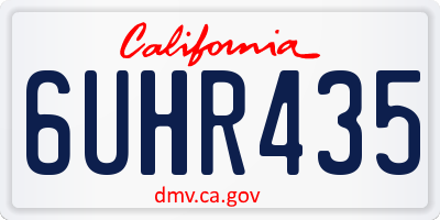 CA license plate 6UHR435