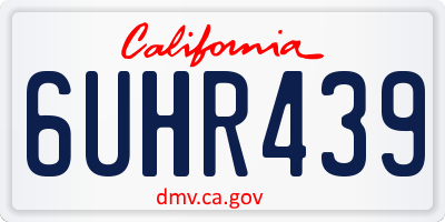 CA license plate 6UHR439