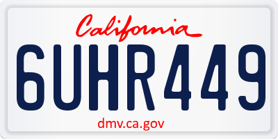 CA license plate 6UHR449