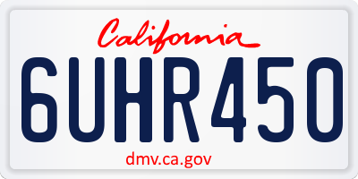 CA license plate 6UHR450