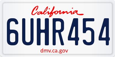 CA license plate 6UHR454
