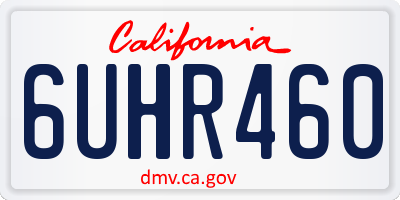 CA license plate 6UHR460