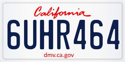CA license plate 6UHR464