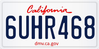CA license plate 6UHR468