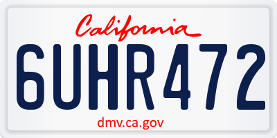 CA license plate 6UHR472