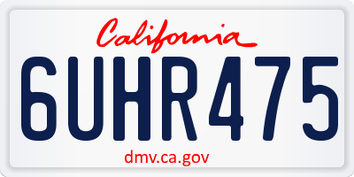 CA license plate 6UHR475
