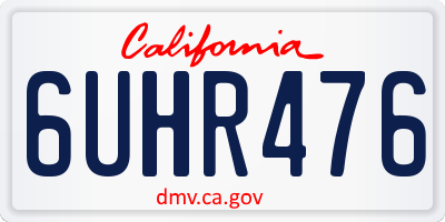 CA license plate 6UHR476