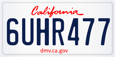 CA license plate 6UHR477