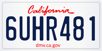 CA license plate 6UHR481