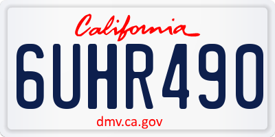 CA license plate 6UHR490