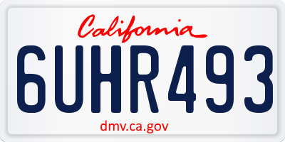 CA license plate 6UHR493
