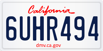 CA license plate 6UHR494