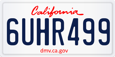 CA license plate 6UHR499