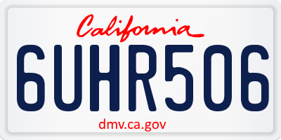 CA license plate 6UHR506