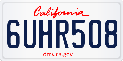 CA license plate 6UHR508