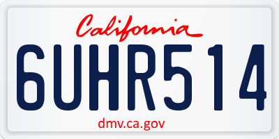 CA license plate 6UHR514