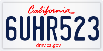 CA license plate 6UHR523