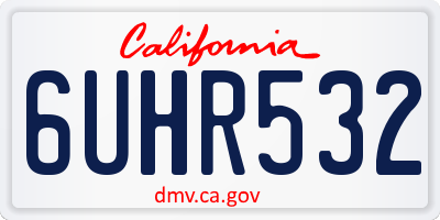CA license plate 6UHR532