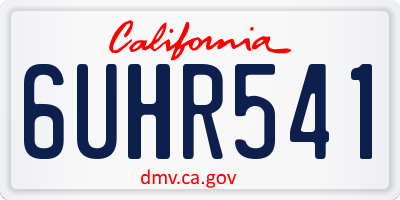 CA license plate 6UHR541