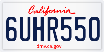 CA license plate 6UHR550