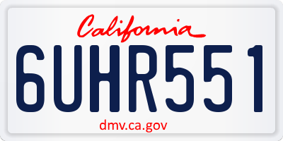 CA license plate 6UHR551