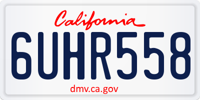 CA license plate 6UHR558