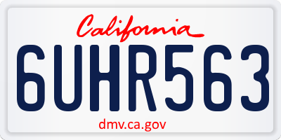 CA license plate 6UHR563