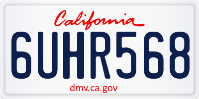 CA license plate 6UHR568