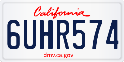 CA license plate 6UHR574