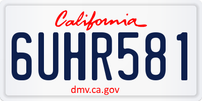 CA license plate 6UHR581