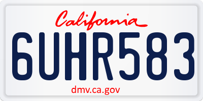 CA license plate 6UHR583