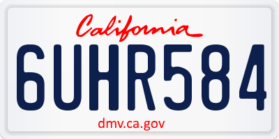 CA license plate 6UHR584